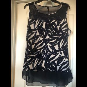 Roz & Ali navy and white blouse